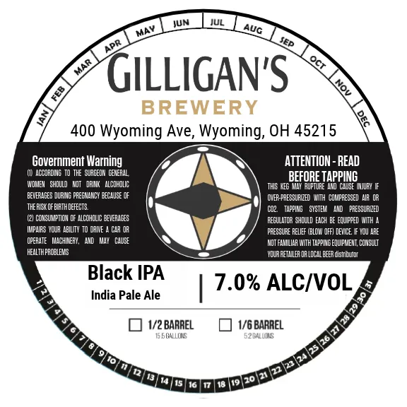 Black IPA label
