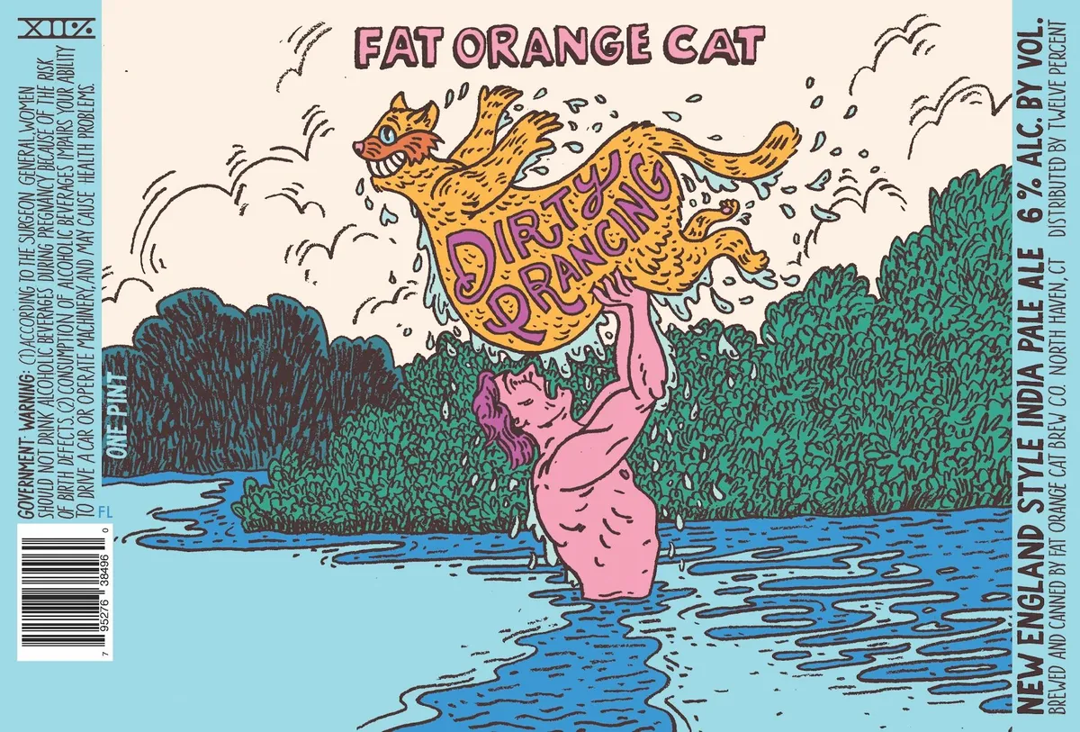 Dirty Prancing label art — FAT ORANGE CAT