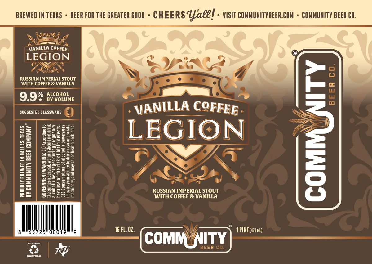 Vanilla Coffee Legion label art — COMMUNITY BEER CO.