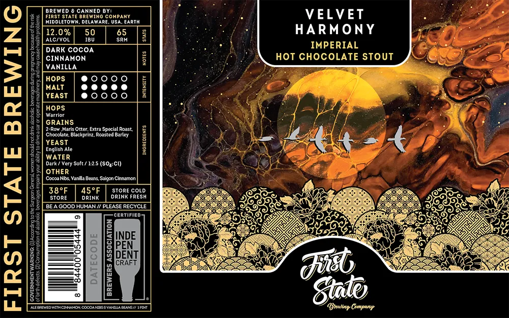Velvet Harmony label art — FIRST STATE BREWING COMPANY