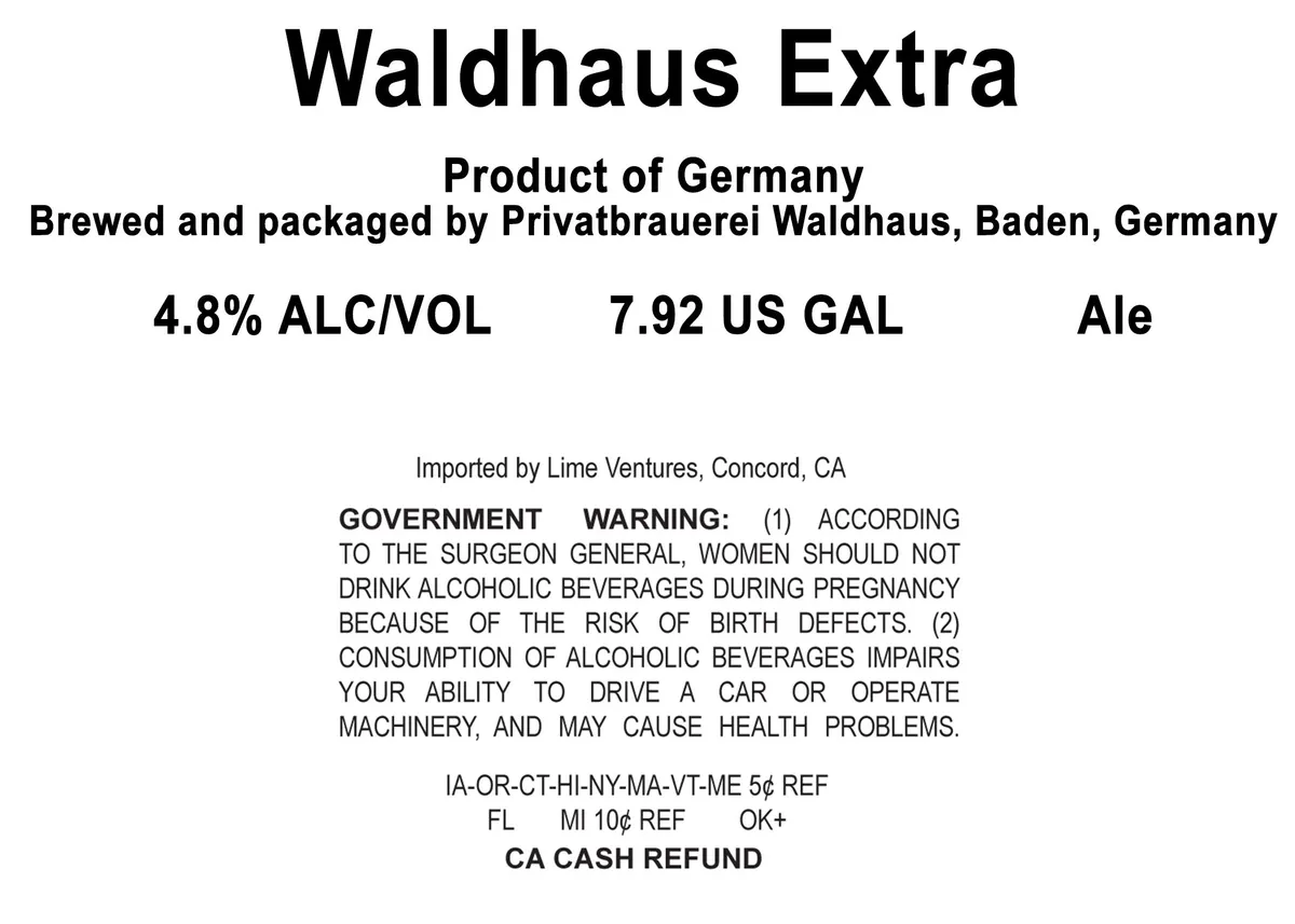 Waldhaus Extra label art — WALDHAUS