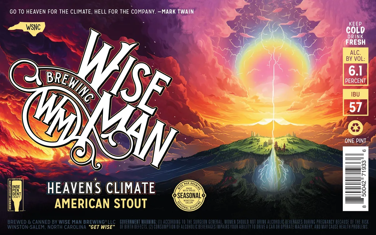 Heaven's Climate label art — WISE MAN BREWING