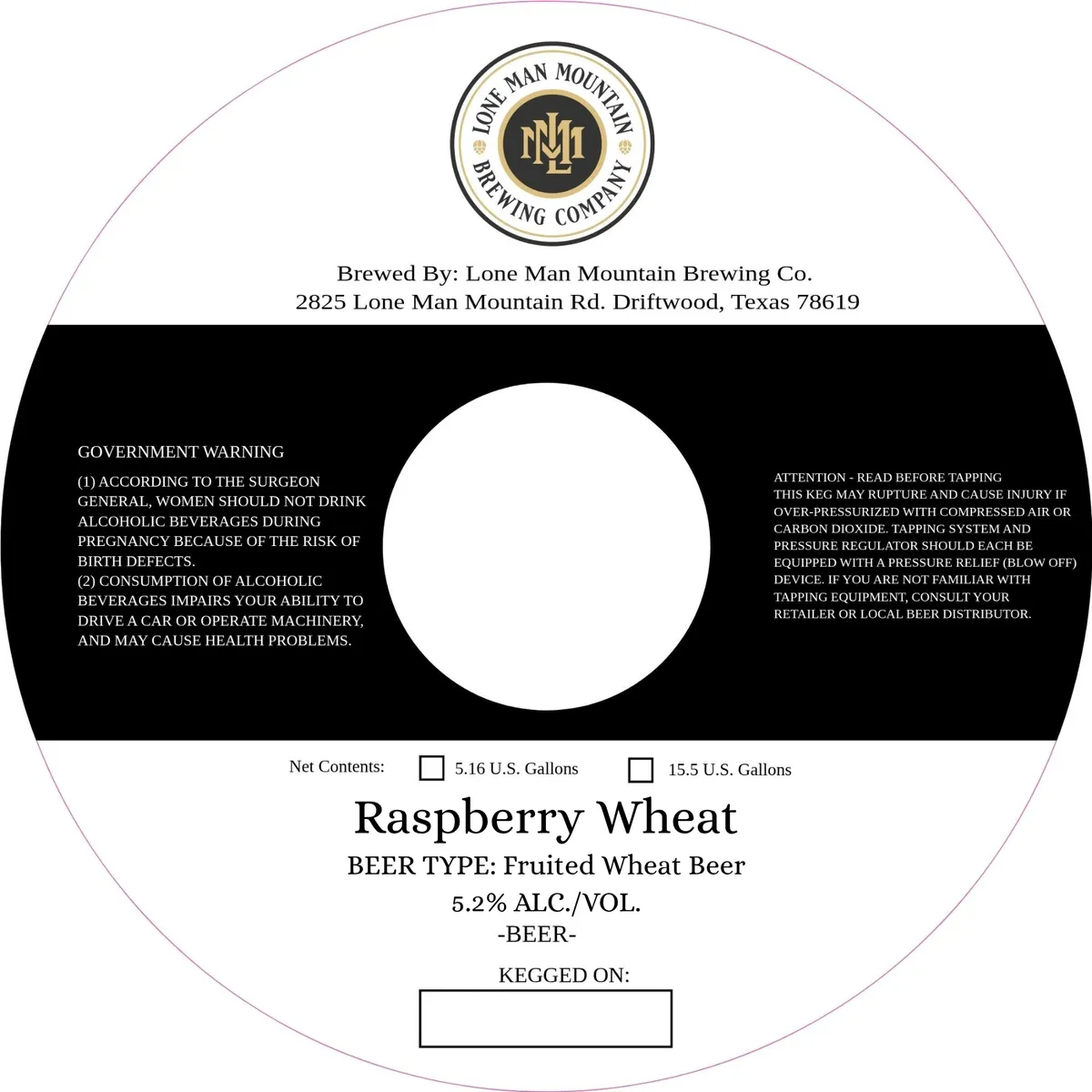 Raspberry Wheat label art — LONE MAN MOUNTAIN BREWING COMPANY