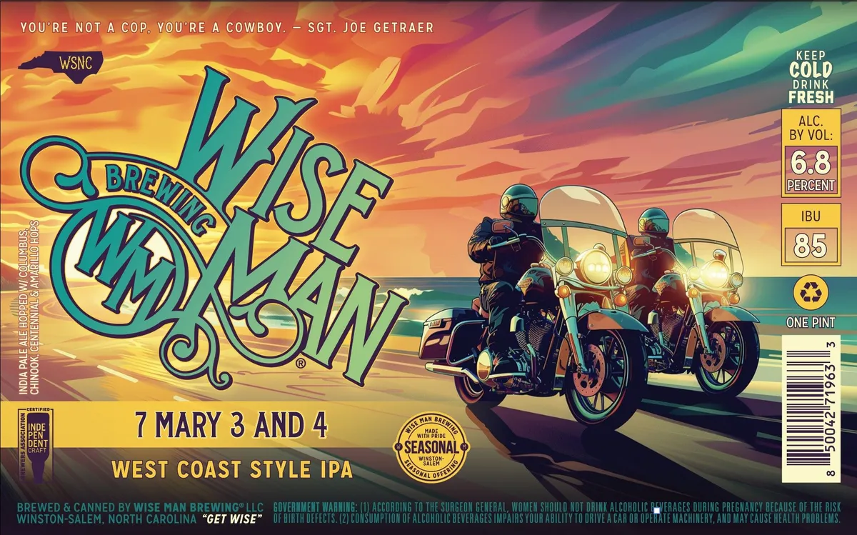 7 Mary 3 and 4 label art — WISE MAN BREWING