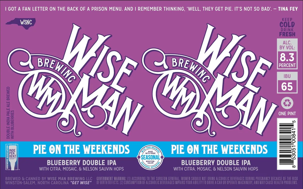 Pie On The Weekends label art — WISE MAN BREWING