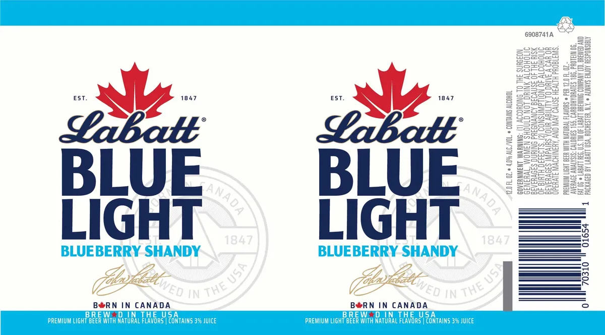 Blue Light Blueberry Shandy label
