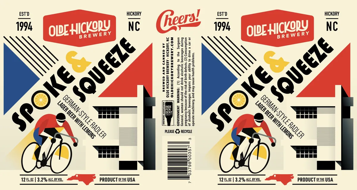 Spoke & Squeeze label art — OLDE HICKORY BREWERY