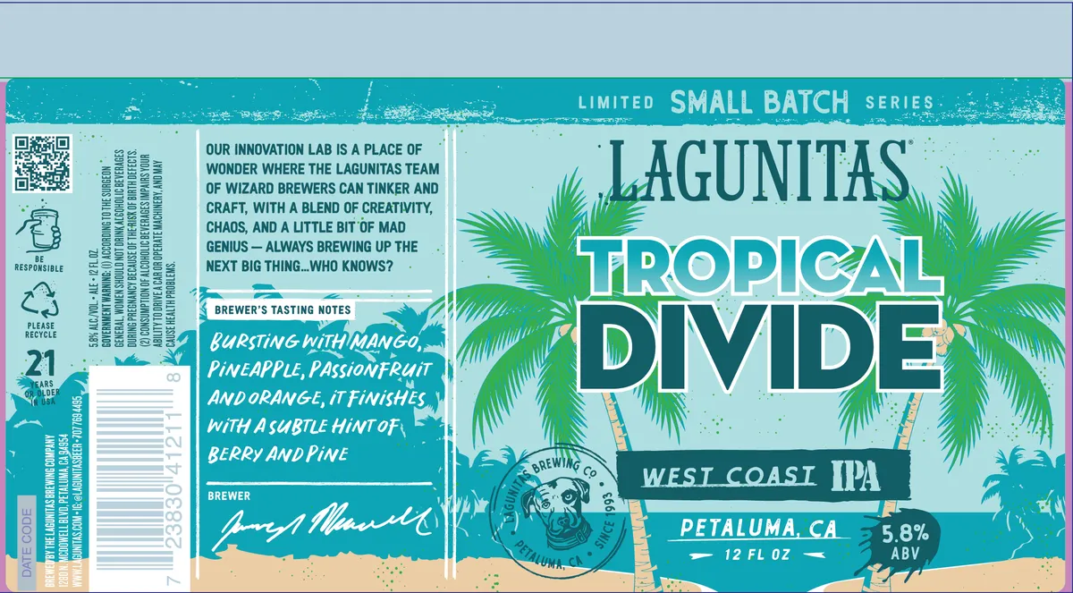 Tropical Divide label art — THE LAGUNITAS BREWING COMPANY