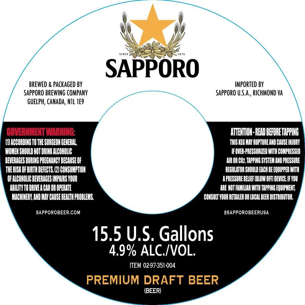 Sapporo Premium label art — SAPPORO PREMIUM