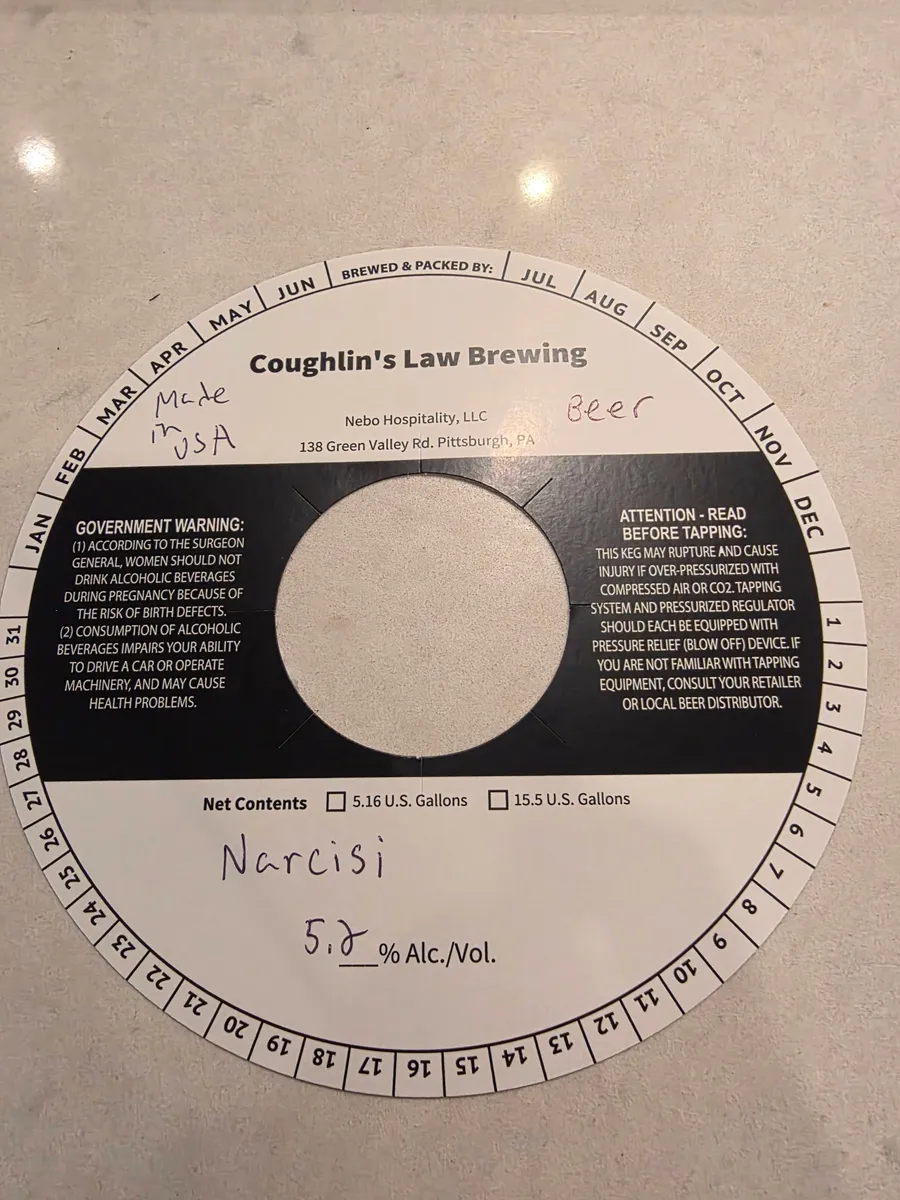 Narcisi label art — NARCISI