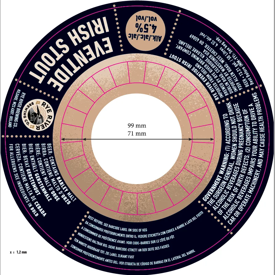 Eventide Irish Stout label art — RYE RIVER