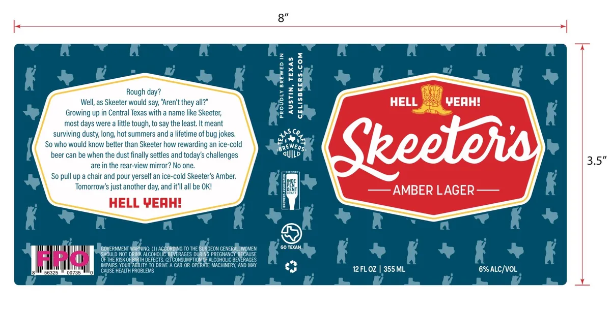 Skeeter's Amber Lager label