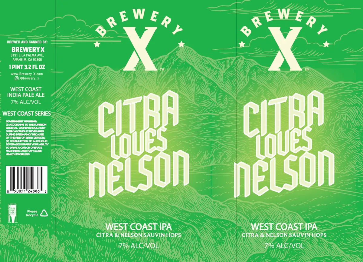 Citra Loves Nelson label art — BREWERY X