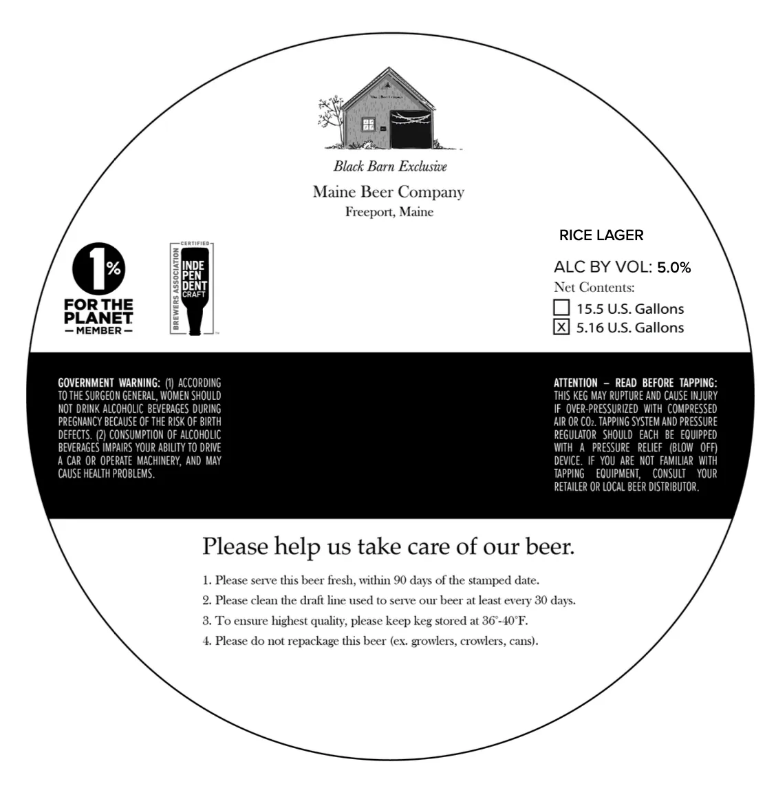 Rice Lager label