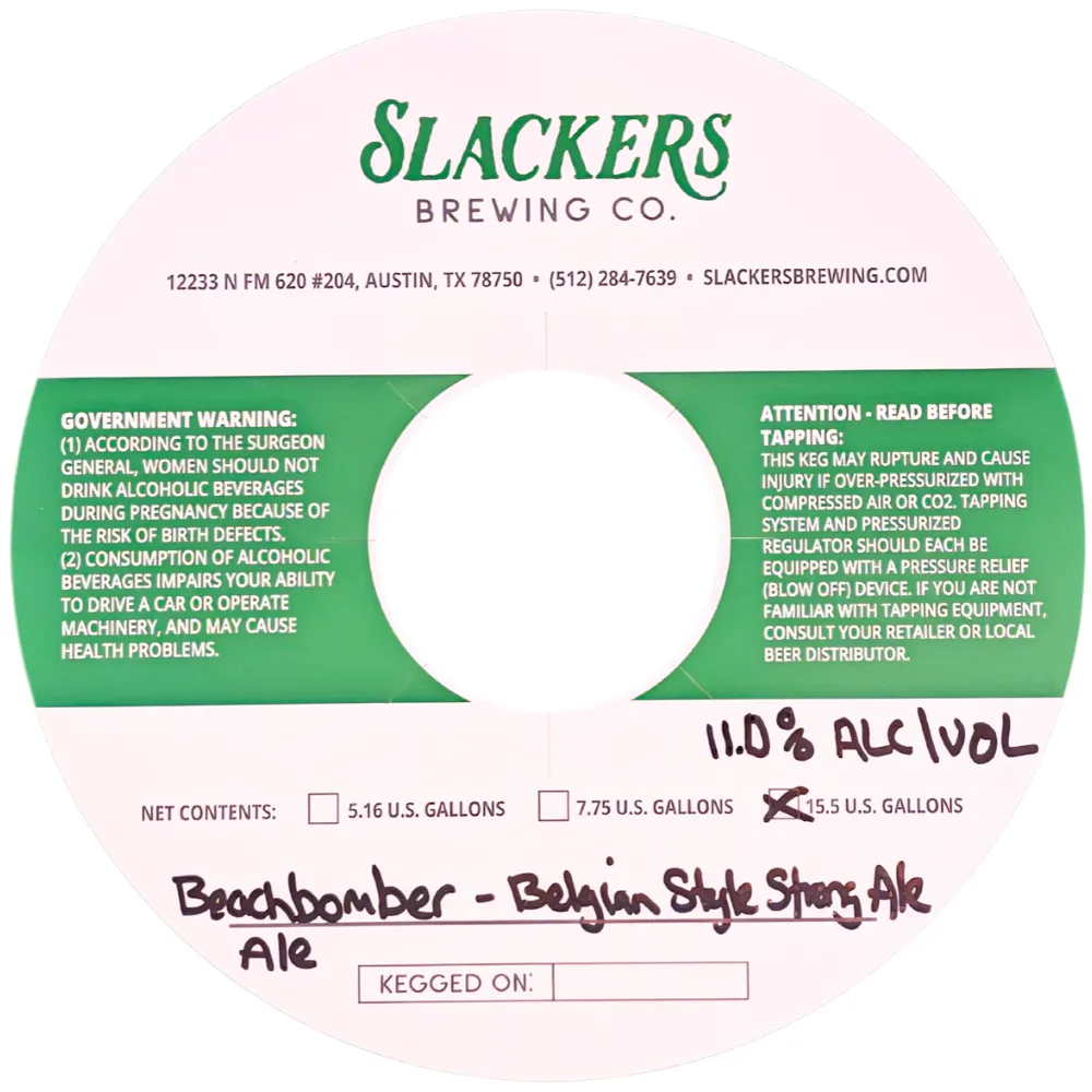 Beachcomber Belgian Style Strong Ale label