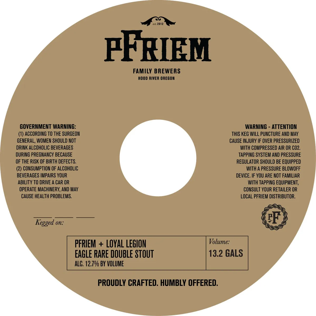 PFRIEM + Loyal Legion Eagle Rare Double Stout label