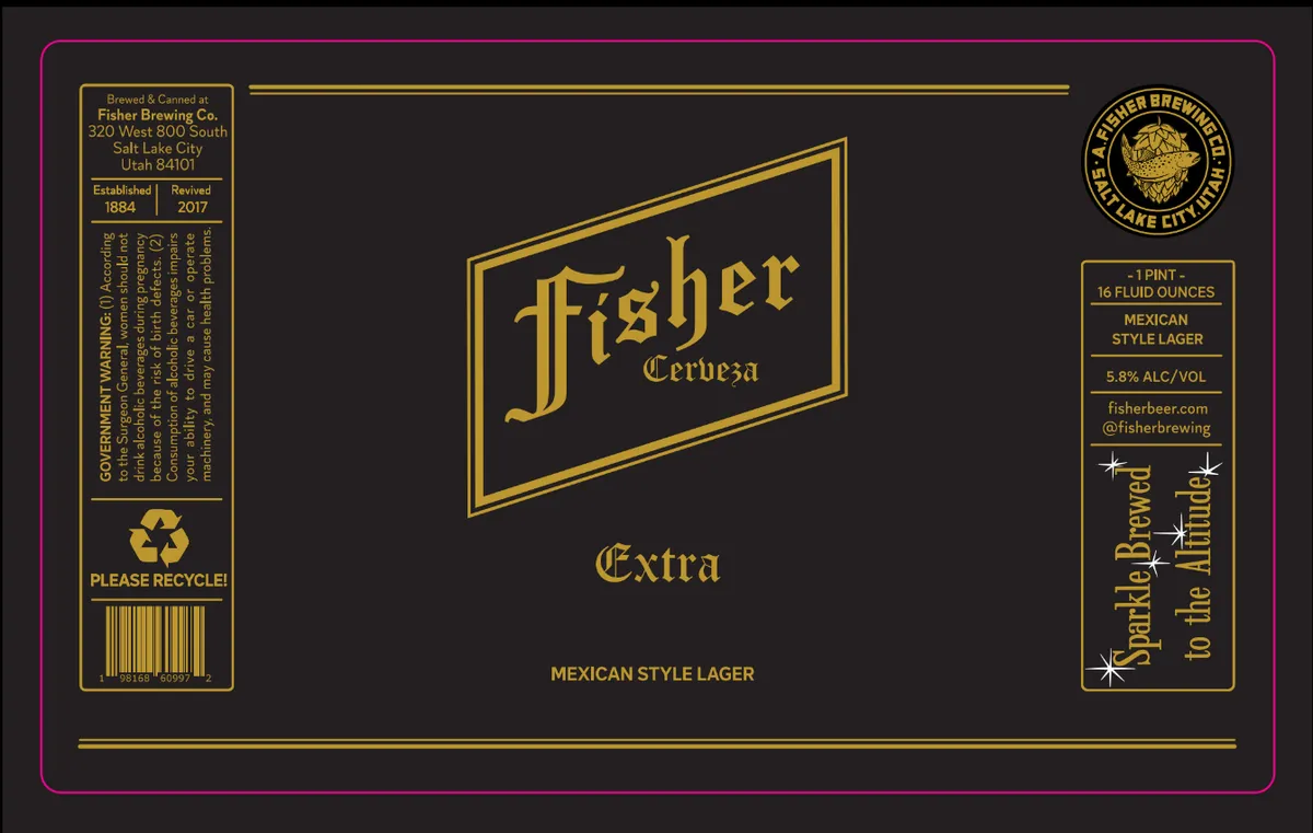 Fisher Cerveza Extra label