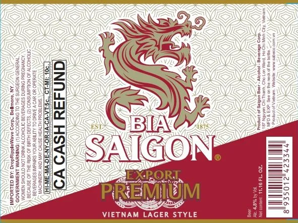Bia Saigon Export Premium label