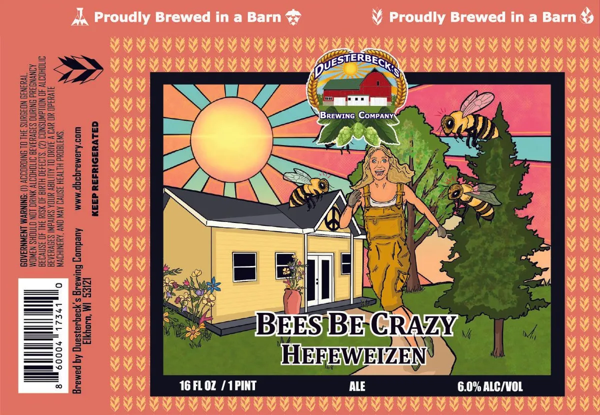Bees Be Crazy Hefeweizen label