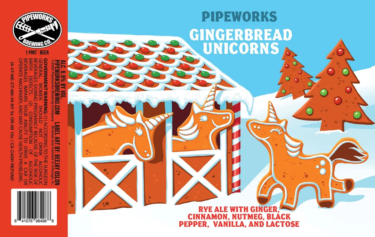 Gingerbread Unicorns label