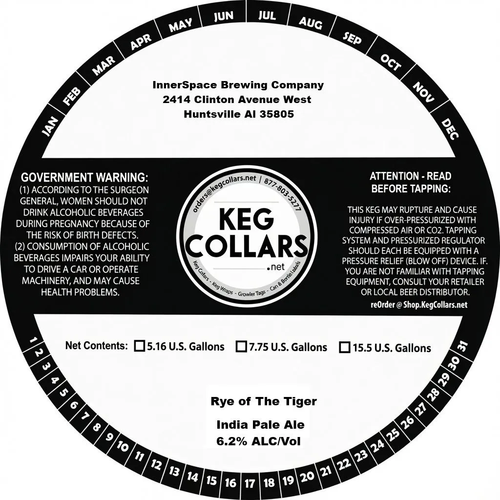 Rye of the Tiger
India Pale Ale label