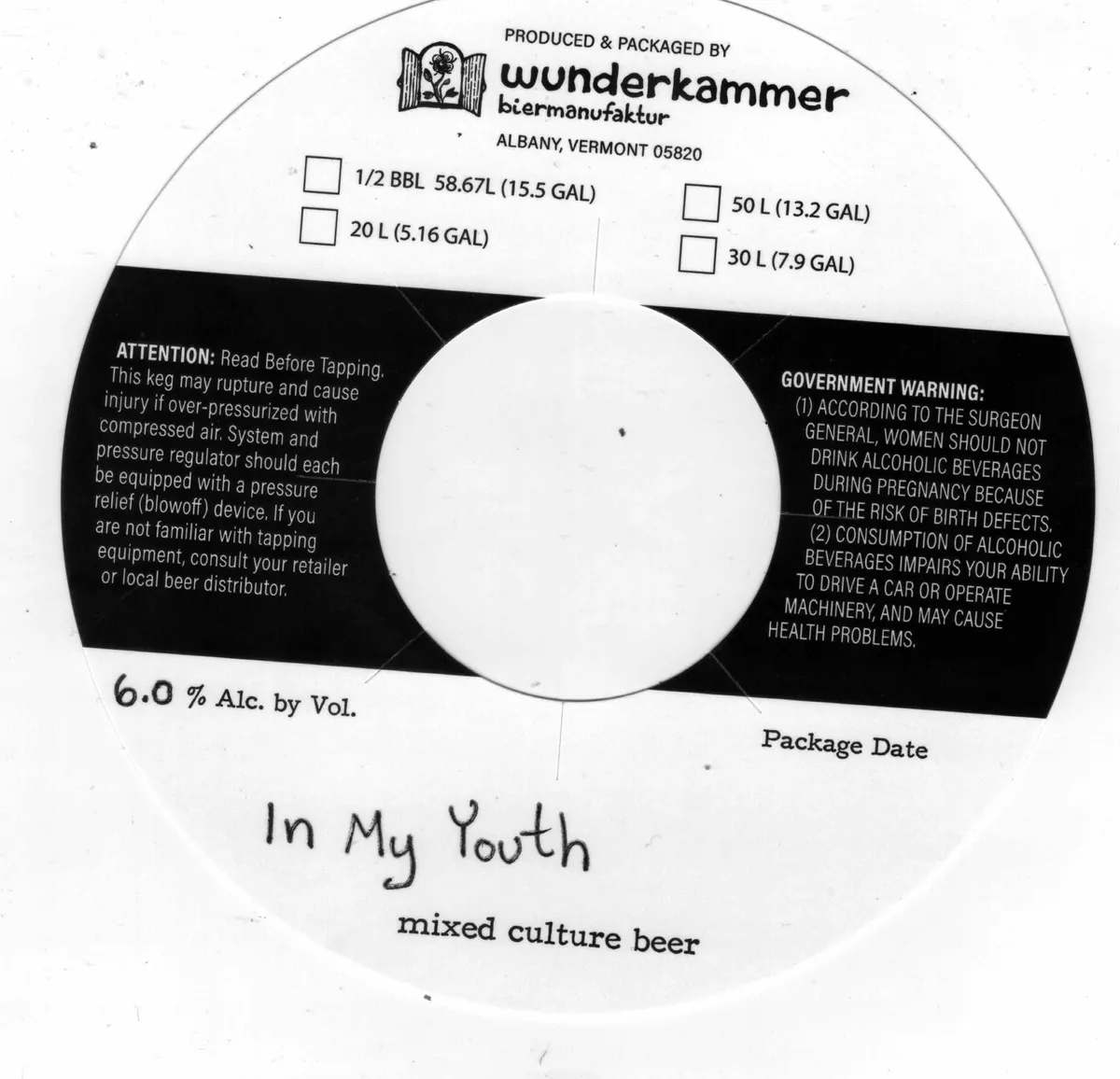 In My Youth label