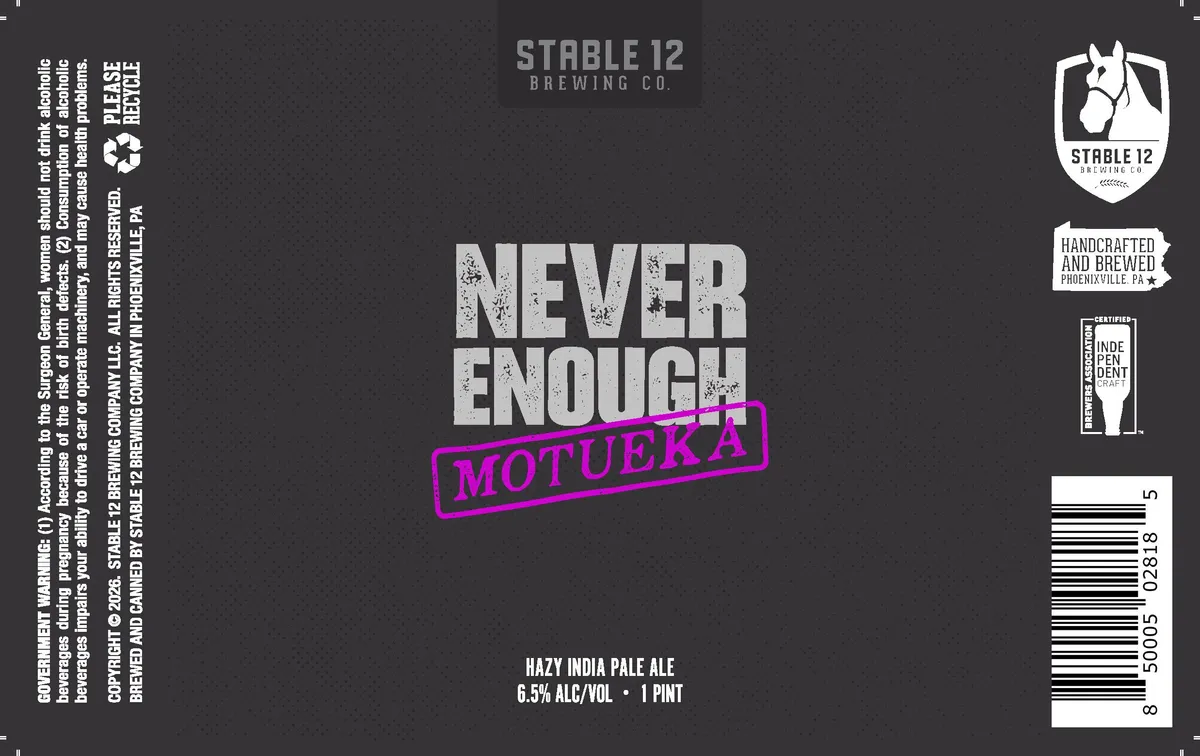 Never Enough Motueka label