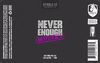 Never Enough Motueka label