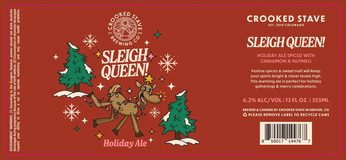 Sleigh Queen! Holiday Ale label