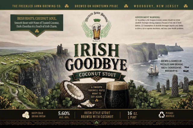 Irish Goodbye Coconut Stout label