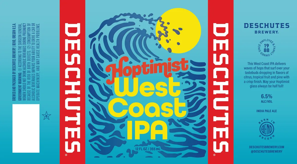 Hoptimist West Coast IPA label